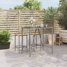 Tuintafel met glazen blad en poly rattan voor eenvoudig schoonmaken - Grijs / 110 x 70 x 110 cm / 1 - Tuintafels