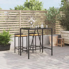 Tuintafel met glazen blad en poly rattan voor eenvoudig schoonmaken - Zwart / 110 x 70 x 110 cm / 1 - Tuintafels
