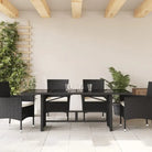 Tuintafel met glazen blad en poly rattan voor gemakkelijk schoon buitenruimte - Tuintafels