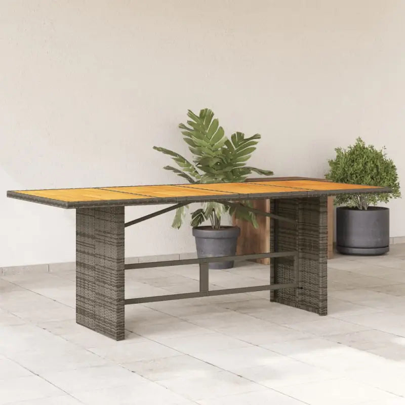 Tuintafel met glazen blad en poly rattan voor gemakkelijk schoon buitenruimte - Grijs / 1 / acacia - Tuintafels