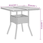 Tuintafel met houten blad en poly rattan voor eenvoudig schoon maken - Tuintafels