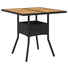 Tuintafel met houten blad en poly rattan voor eenvoudig schoon maken - Tuintafels