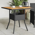 Tuintafel met houten blad en poly rattan voor eenvoudig schoon maken - Zwart / 1 / Hout - Tuintafels