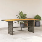 Tuintafel Met Houten Blad 190X80X75 Cm Poly Rattan