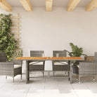 Tuintafel Met Houten Blad 190X80X75 Cm Poly Rattan