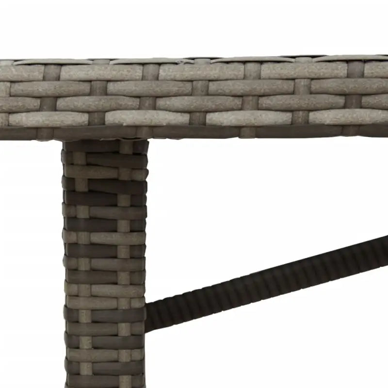 Tuintafel Met Houten Blad 190X80X75 Cm Poly Rattan