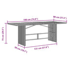 Tuintafel Met Houten Blad 190X80X75 Cm Poly Rattan