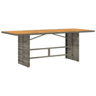 Tuintafel Met Houten Blad 190X80X75 Cm Poly Rattan