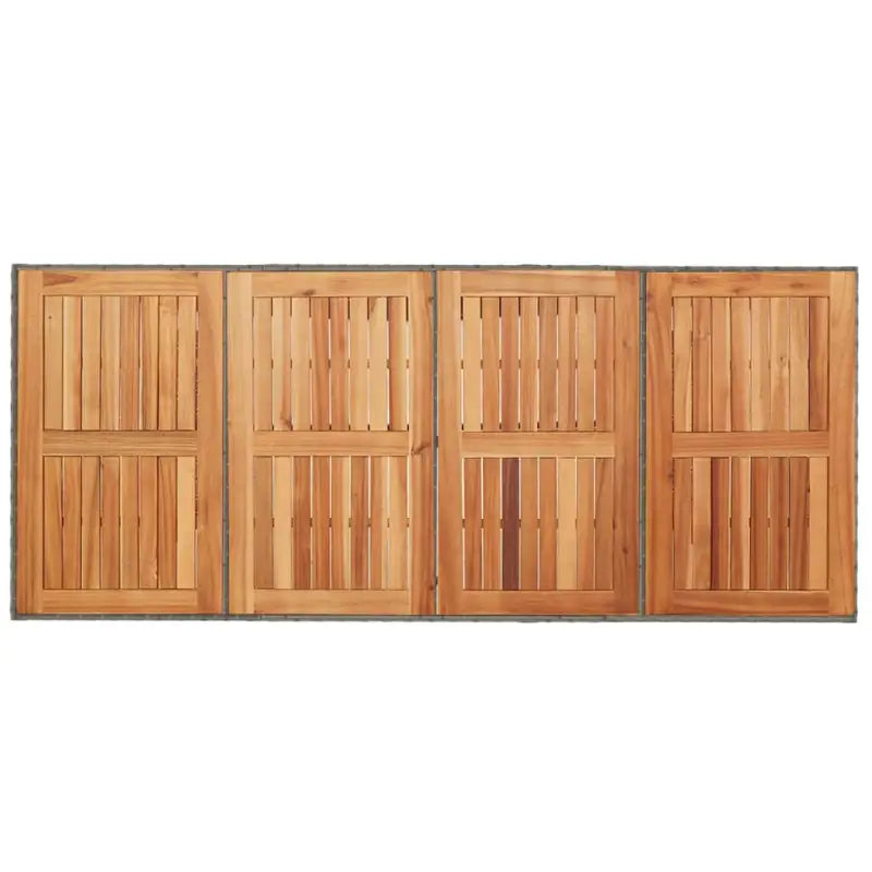 Tuintafel Met Houten Blad 190X80X75 Cm Poly Rattan