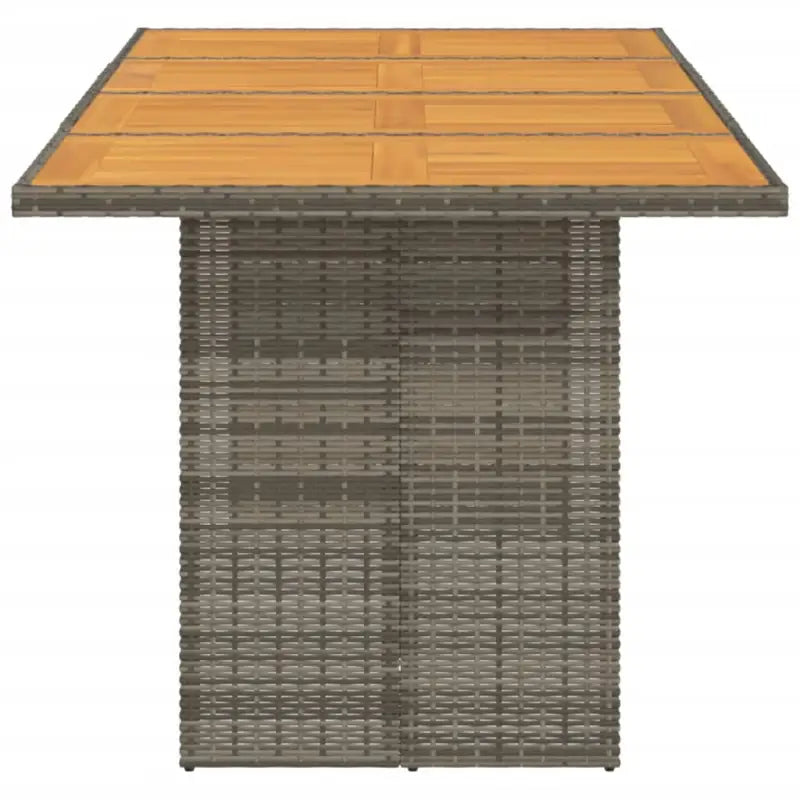 Tuintafel Met Houten Blad 190X80X75 Cm Poly Rattan
