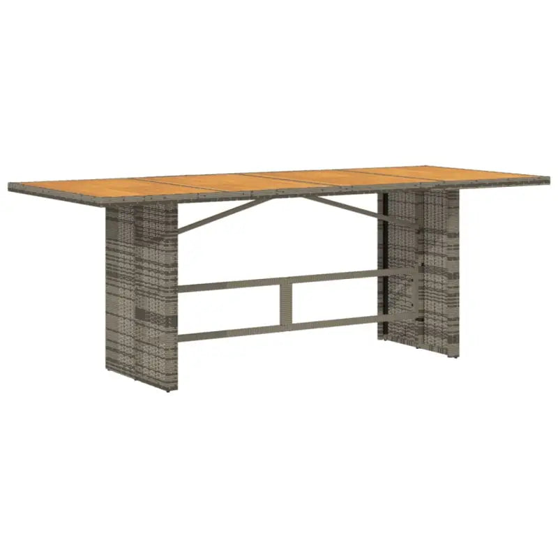 Tuintafel Met Houten Blad 190X80X75 Cm Poly Rattan