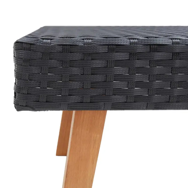 Tuintafel met Houten Poten Van PE-Rattan Voor Buitenruimtes - Tuintafels