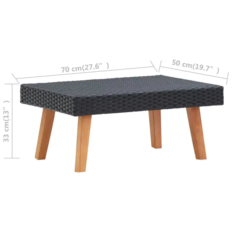Tuintafel met Houten Poten Van PE-Rattan Voor Buitenruimtes - Tuintafels