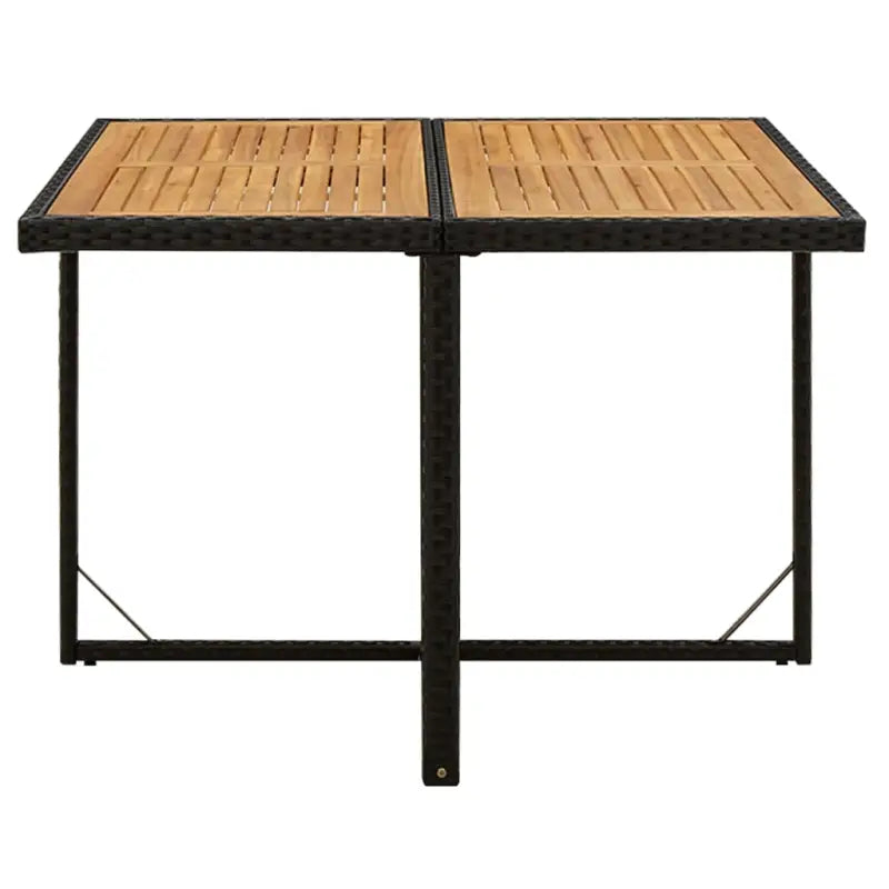 Tuintafel met massief acaciahout en weersbestendig PE-rattan - Tuintafels