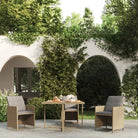 Tuintafel met massief acaciahout en weersbestendig PE-rattan - Beige / 1 - Tuintafels