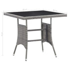 Tuintafel met poly rattan en glazen blad voor buitengebruik - Tuintafels