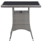 Tuintafel met poly rattan en glazen blad voor buitengebruik - Tuintafels