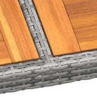 Tuintafel met poly rattan en massief acaciahout voor buitenruimtes - Grijs / 1 - Tuintafels