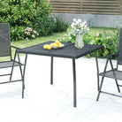 Tuintafel met trendy gaasdesign en stabiel frame voor buitengebruik - 100 x 100 x 72 cm / 1 - Tuintafels