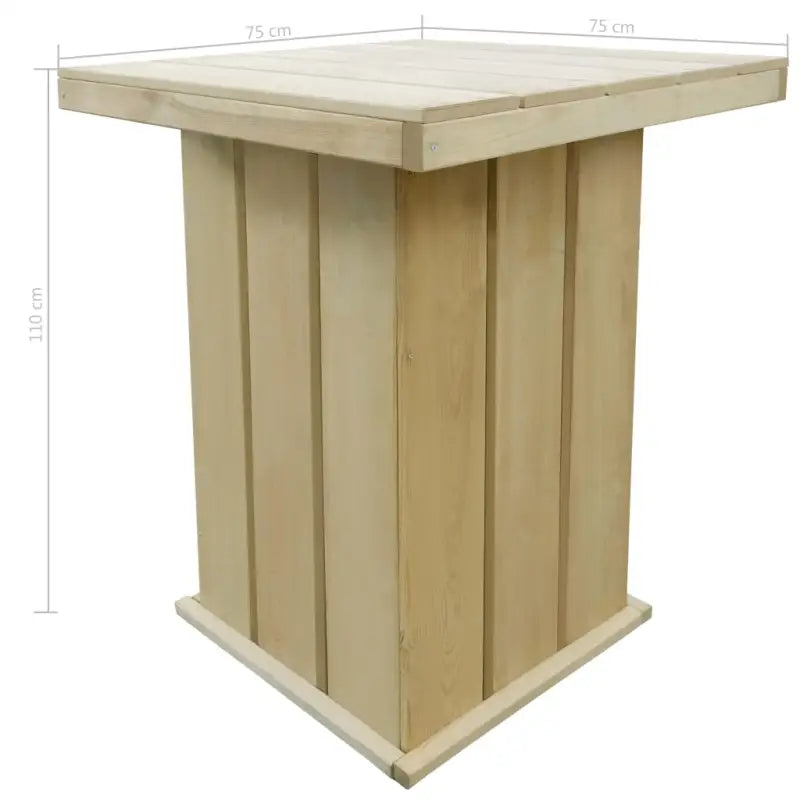 Tuintafel van geïmpregneerd grenenhout voor tuin en terras - 75 x 75 x 110 cm / 1 - Tuintafels
