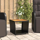 Tuintafel van massief acaciahout en PE-rattan eenvoudig schoon - Zwart / 1 / Massief acaciahout - Tuintafels