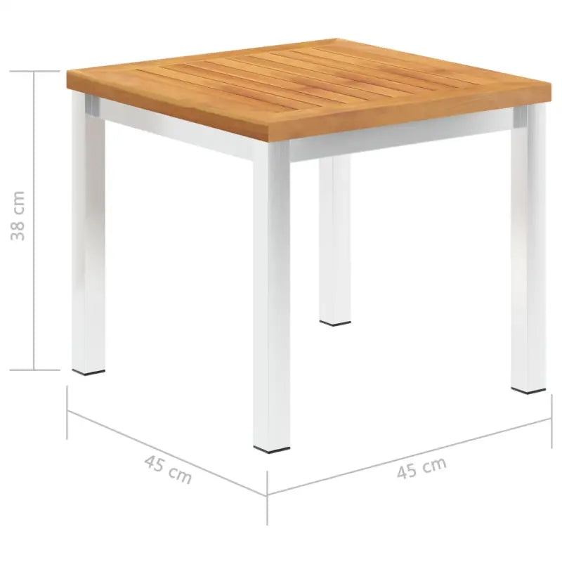 Tuintafel van massief acaciahout met roestvrij staal voor terras of zwembad - Tuintafels
