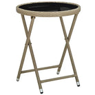 Tuintafel van massief acaciahout met stalen frame voor rustieke tuinplezier - Beige / 1 / Glas - Tuintafels