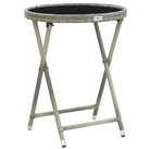 Tuintafel van massief acaciahout met stalen frame voor rustieke tuinplezier - Grijs / 1 / Glas - Tuintafels