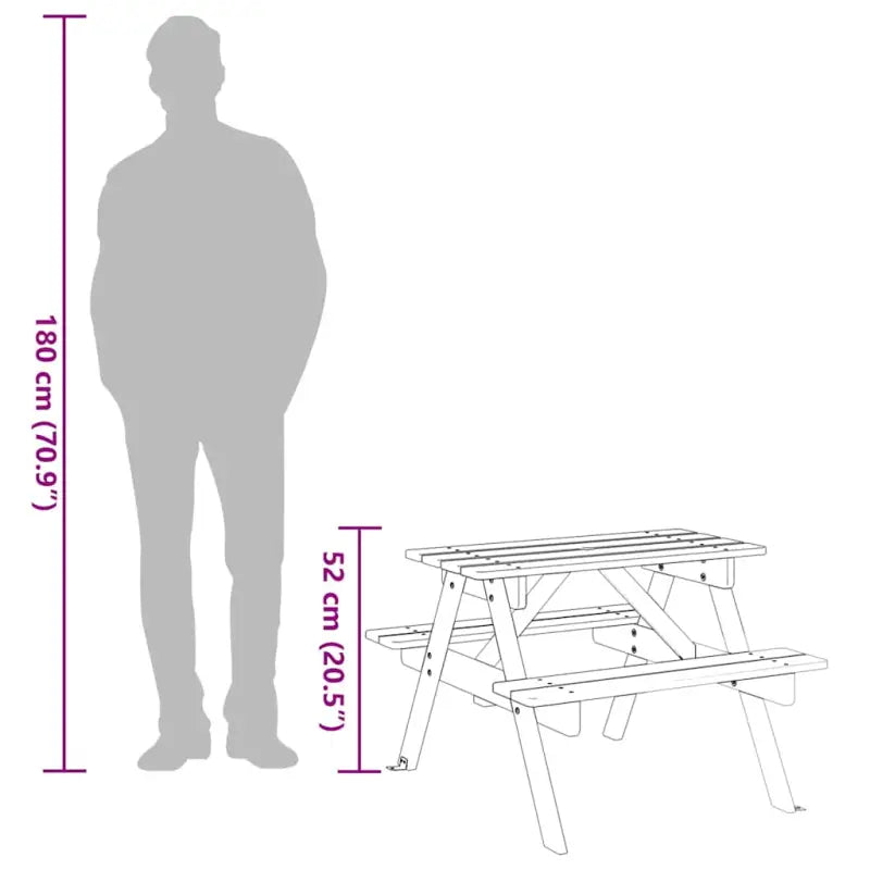 Tuintafel van massief vurenhout voor tuin en terras - Tuintafels