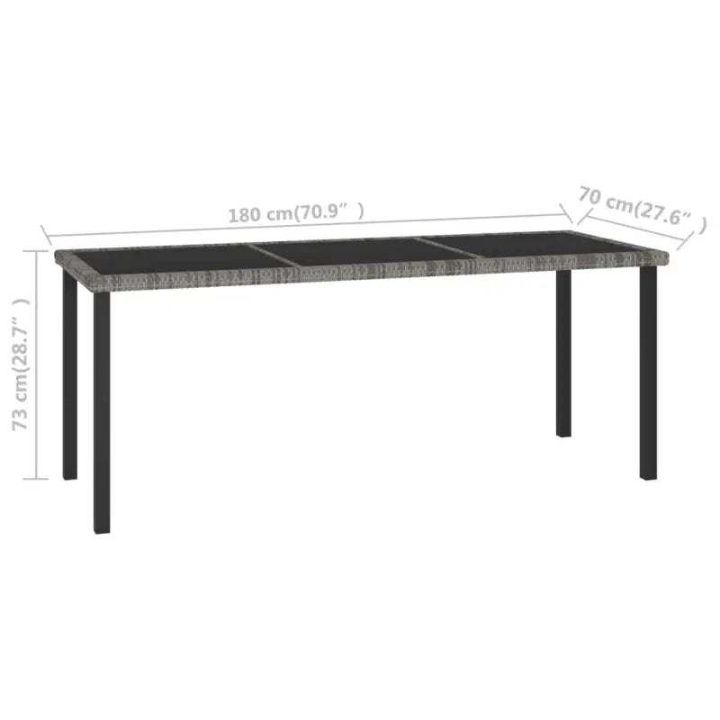 Tuintafel van PE-rattan en gepoedercoat staal met gehard glas - Tuintafels