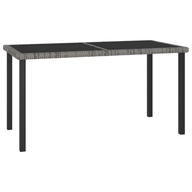 Tuintafel van PE-rattan en gepoedercoat staal met gehard glas - Grijs / 140 x 70 x 73 cm / 1 - Tuintafels