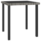 Tuintafel van PE-rattan en gepoedercoat staal met gehard glas - Grijs / 70 x 70 x 73 cm / 1 - Tuintafels