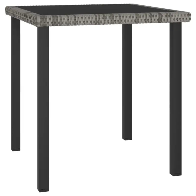 Tuintafel van PE-rattan en gepoedercoat staal met gehard glas - Grijs / 70 x 70 x 73 cm / 1 - Tuintafels