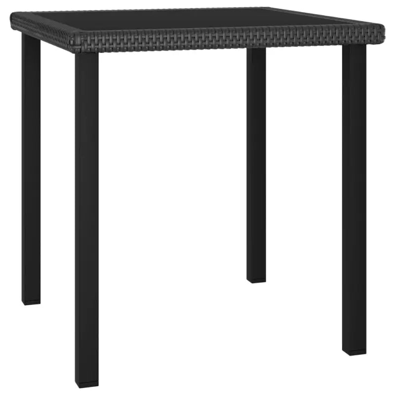 Tuintafel van PE-rattan en gepoedercoat staal met gehard glas - Zwart / 70 x 70 x 73 cm / 1 - Tuintafels