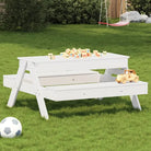 Tuintafel voor kinderen van massief grenenhout voor buitenplezier - Wit / 1 - Tuintafels