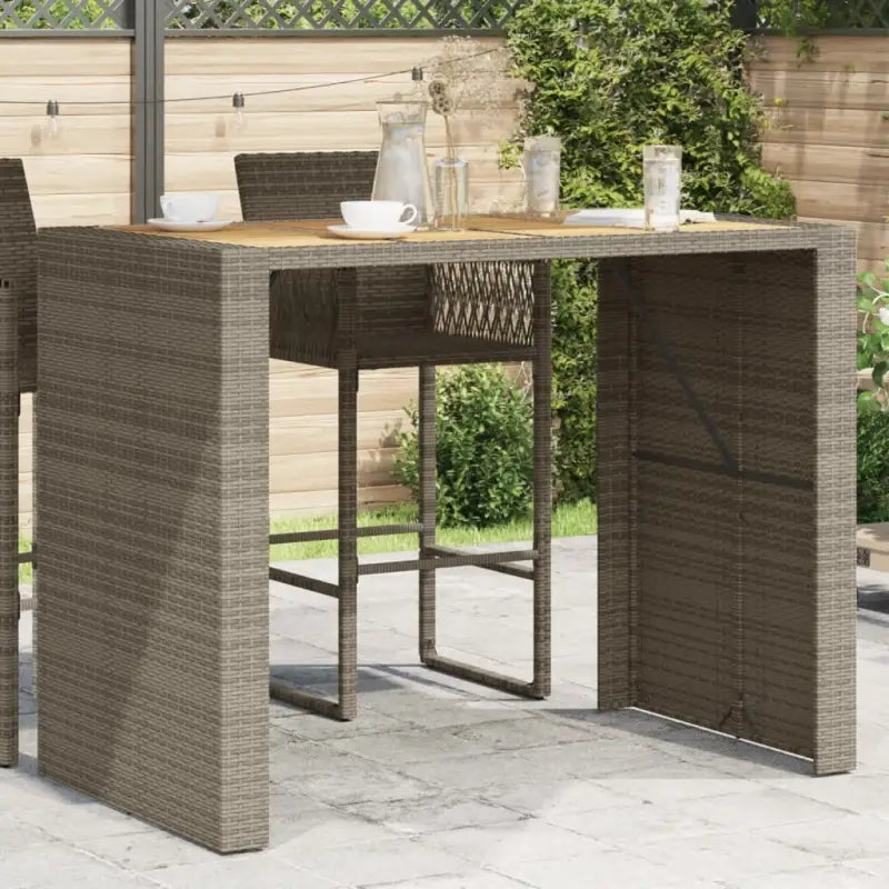 Tuintafels met houten blad en poly rattan voor buiten eenvoudiger schoonmaken - Tuintafels