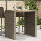 Tuintafels met houten blad en poly rattan voor buiten eenvoudiger schoonmaken - Grijs / 105 x 80 x 110 cm / 1
