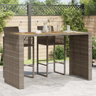 Tuintafels met houten blad en poly rattan voor buiten eenvoudiger schoonmaken - Grijs / 185 x 80 x 110 cm / 1