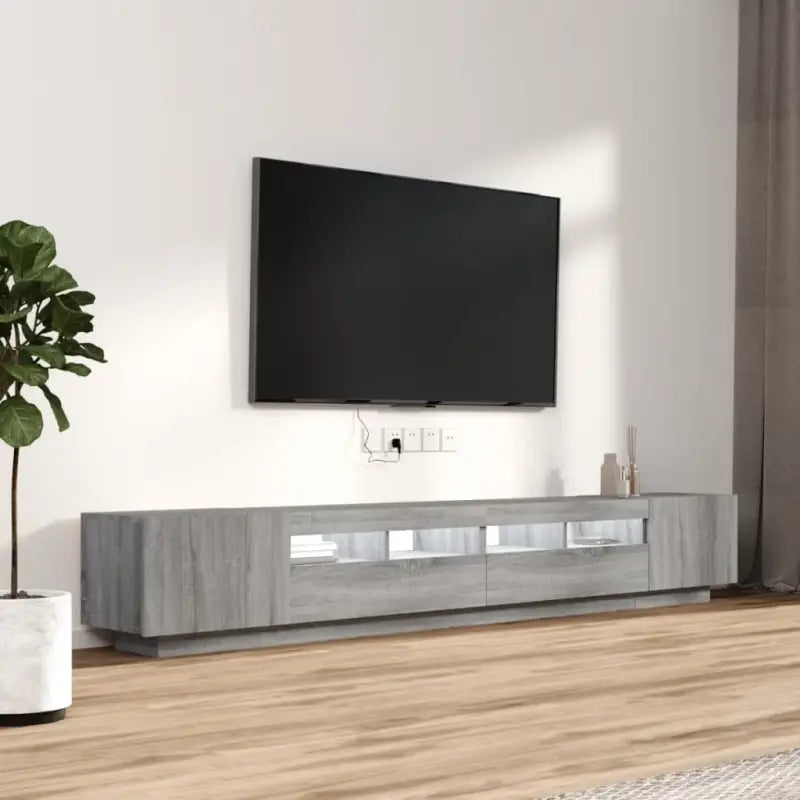 Tv-meubel Grijs Sonoma Eiken met RGB LED-verlichting en moderne charme - Tv-meubels