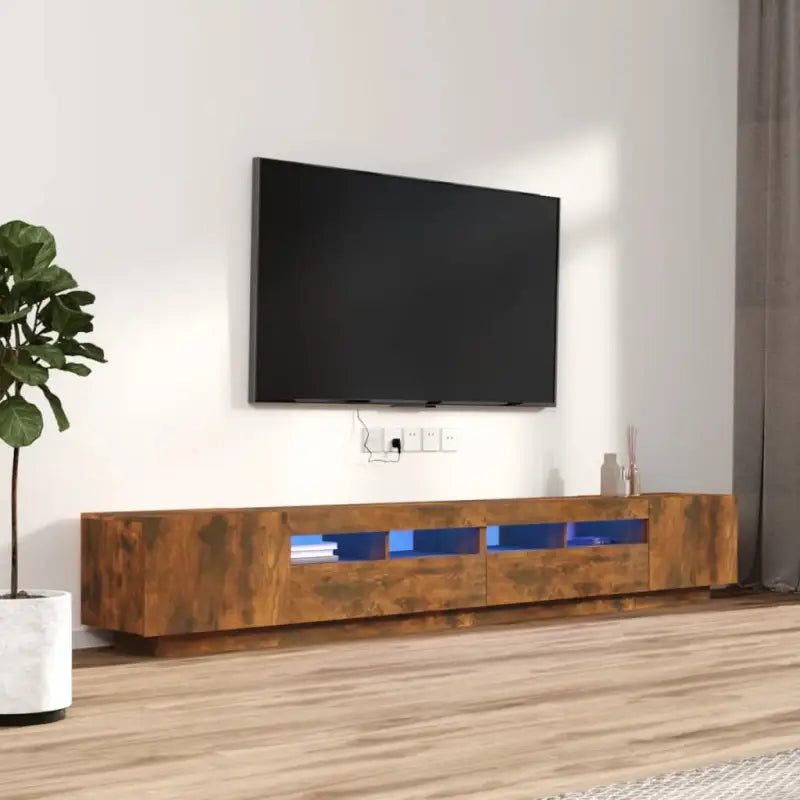Tv-meubel Grijs Sonoma Eiken met RGB LED-verlichting en moderne charme - Gerookt eiken / 1 - Tv-meubels