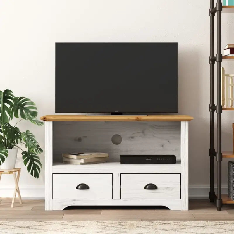 Tv-meubel in Franse stijl met massief grenenhout en metalen handgrepen - Bruin / 1 - Tv-meubels