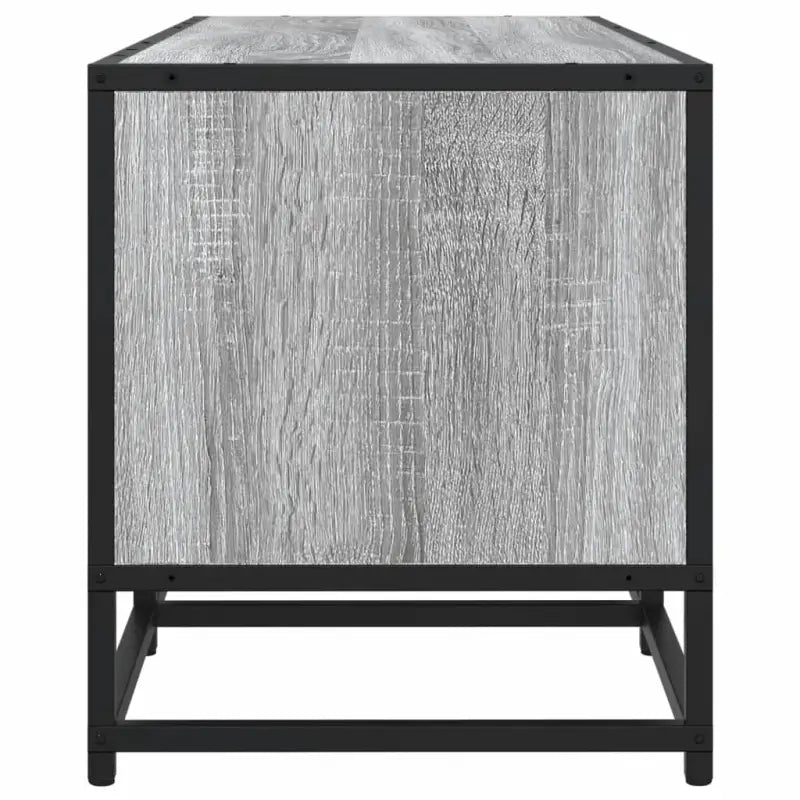 Tv-meubel in grijs Sonoma met bewerkt hout en industrieel metalen frame - Tv-meubels
