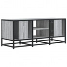 Tv-meubel in grijs Sonoma met bewerkt hout en industrieel metalen frame - Tv-meubels