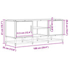 Tv-meubel in grijs Sonoma met bewerkt hout en industrieel metalen frame - Tv-meubels