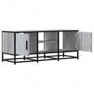 Tv-meubel in grijs Sonoma met bewerkt hout en industrieel metalen frame - Tv-meubels