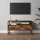 Tv-meubel in grijs sonoma van bewerkt hout met trendy en praktisch ontwerp - Gerookt eiken / 1 / 80 cm - Tv-meubels