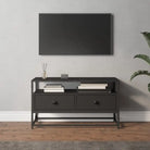 Tv-meubel in grijs sonoma van bewerkt hout met trendy en praktisch ontwerp - Zwart / 1 / 80 cm - Tv-meubels