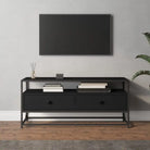 Tv-meubel in grijs sonoma van bewerkt hout met trendy en praktisch ontwerp - Zwart / 1 / 100 cm - Tv-meubels