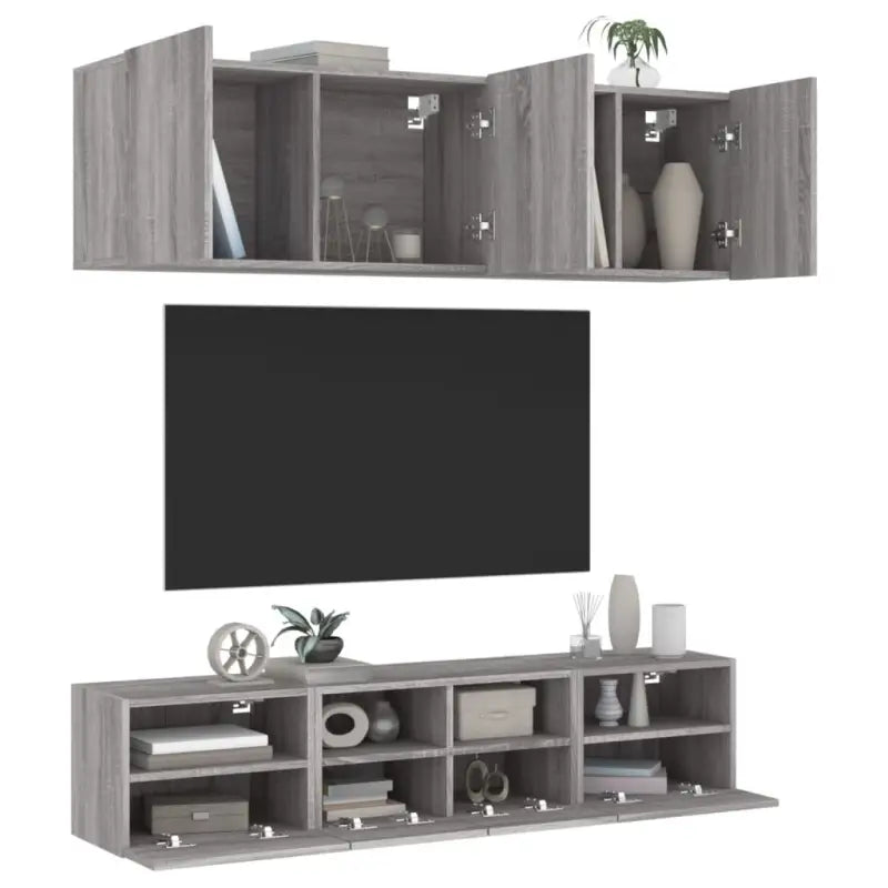 Tv-meubel in Grijs Sonoma voor een strakke opgeruimde woonkamer - Grijs sonoma / 1 - Tv-meubels