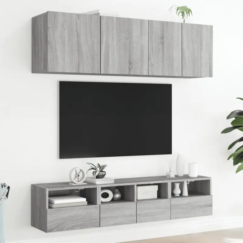 Tv-meubel in Grijs Sonoma voor een strakke opgeruimde woonkamer - Tv-meubels